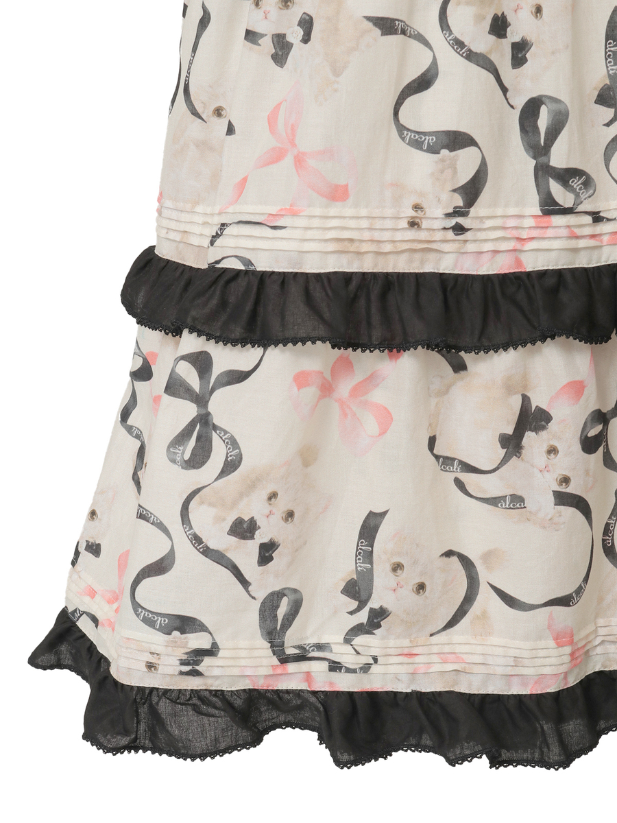 【alcali x Haruka Yoshizawa】マンチカンリボンワンピース 詳細画像 ブラック 6