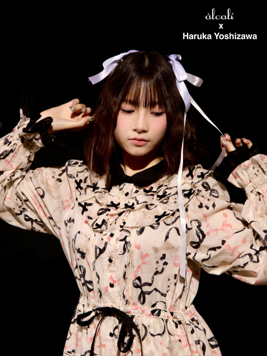 【alcali x Haruka Yoshizawa】マンチカンリボンワンピース 詳細画像 キナリ 2