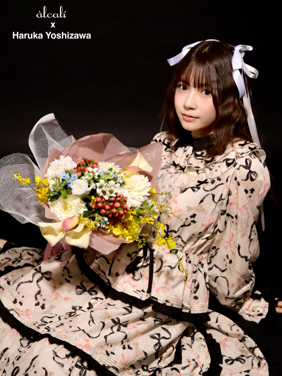 【alcali x Haruka Yoshizawa】マンチカンリボンワンピース 詳細画像 キナリ 3
