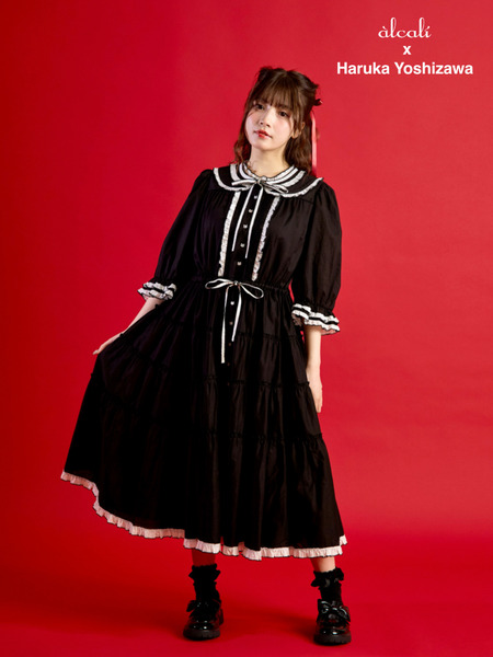 【alcali x Haruka Yoshizawa】猫耳付け襟ローンワンピース