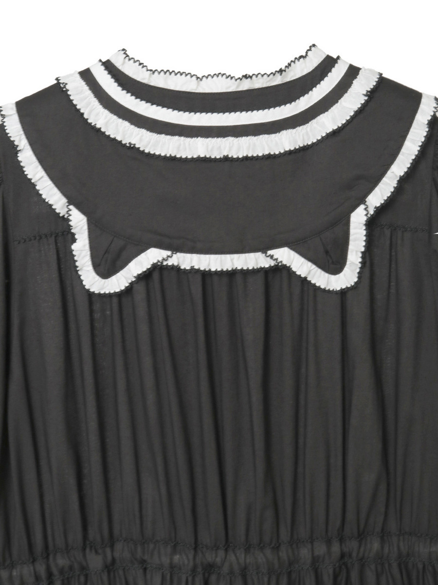 【alcali x Haruka Yoshizawa】猫耳付け襟ローンワンピース 詳細画像 ブラック 4