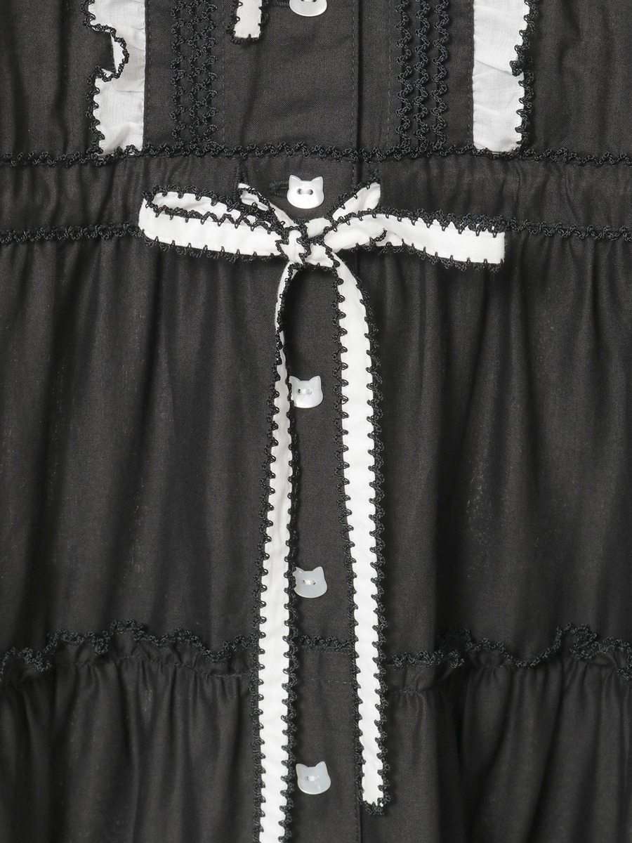 【alcali x Haruka Yoshizawa】猫耳付け襟ローンワンピース 詳細画像 ブラック 6
