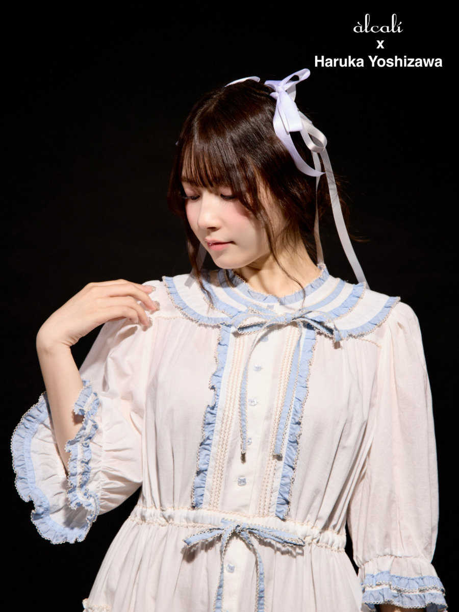 【alcali x Haruka Yoshizawa】猫耳付け襟ローンワンピース 詳細画像 オフホワイト 2