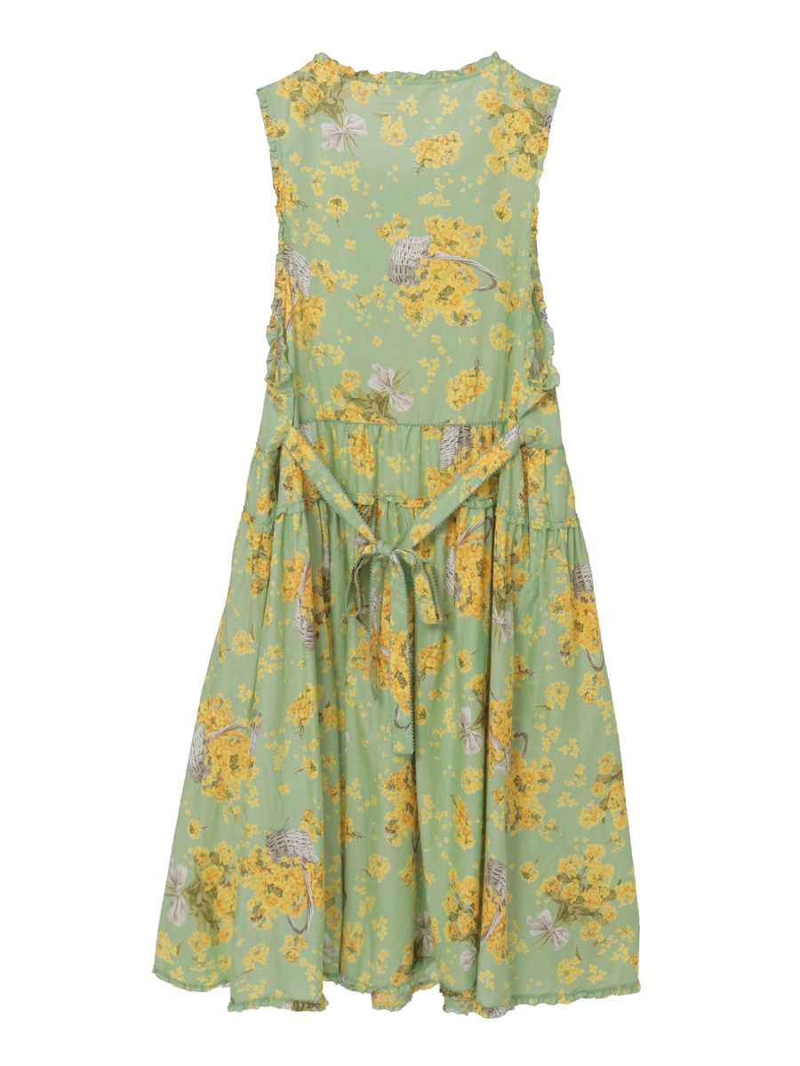 なのはなプリントミディワンピース 詳細画像 ミントグリーン 2