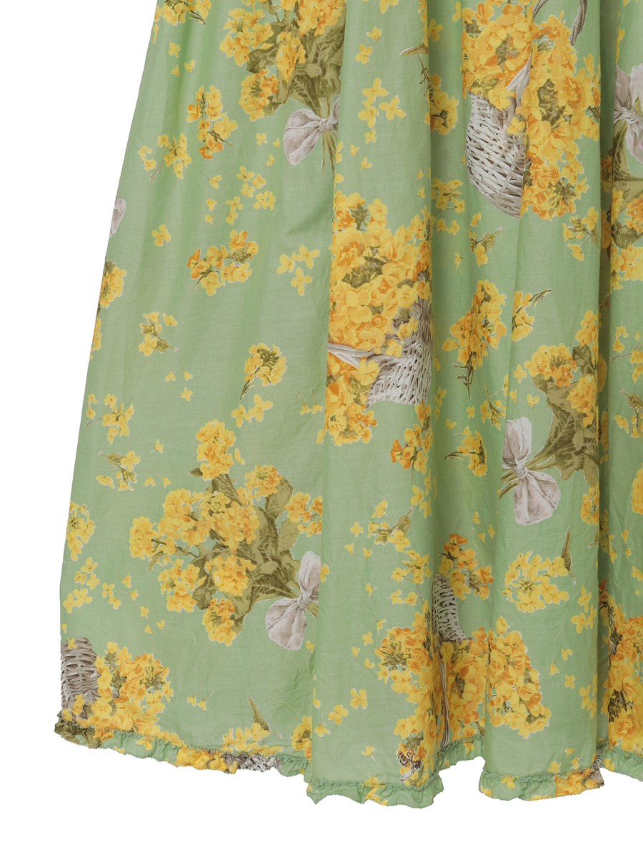 なのはなプリントミディワンピース 詳細画像 ミントグリーン 5