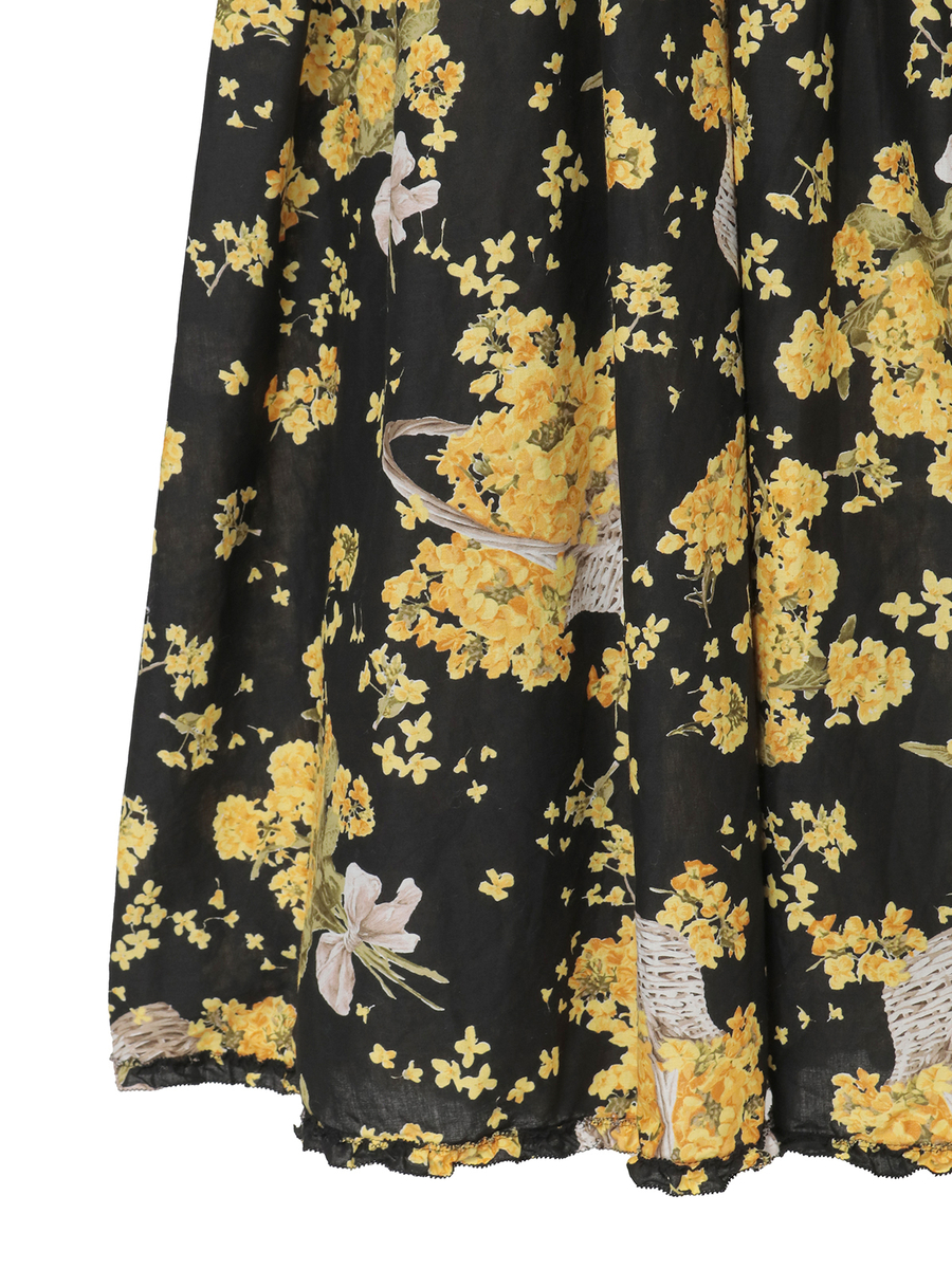 なのはなプリントミディワンピース 詳細画像 ミントグリーン 8