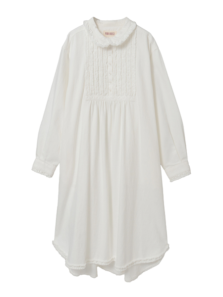 ムラ糸デニムシャツワンピース