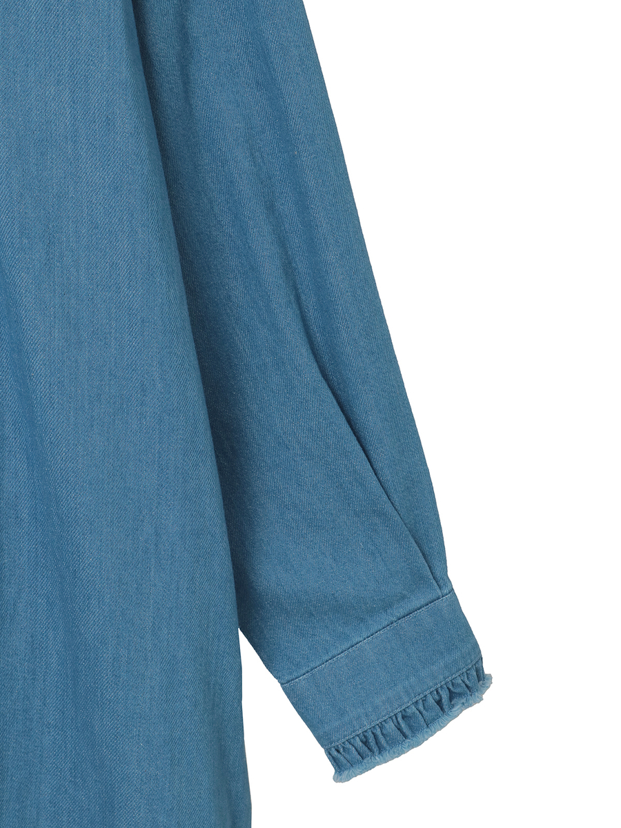 ムラ糸デニムシャツワンピース 詳細画像 シロ 4