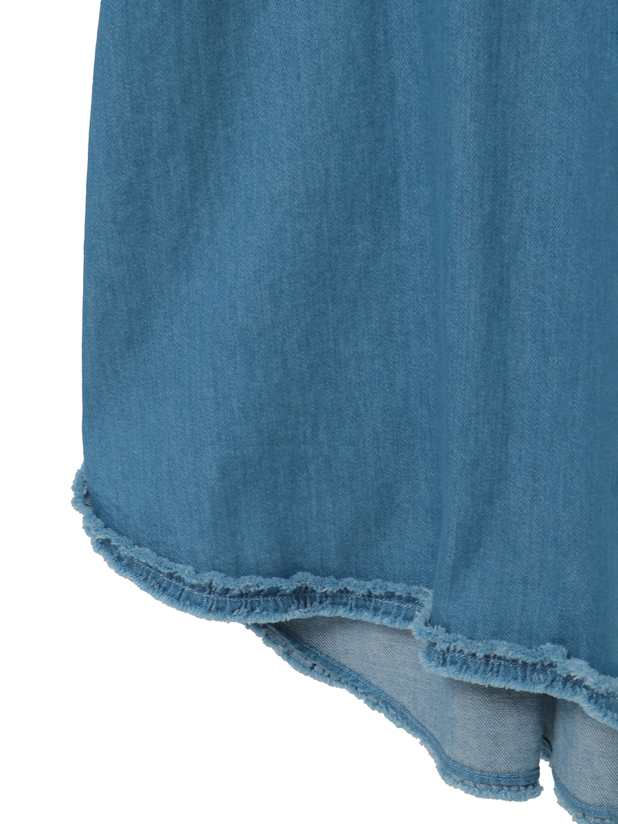 ムラ糸デニムシャツワンピース 詳細画像 シロ 5