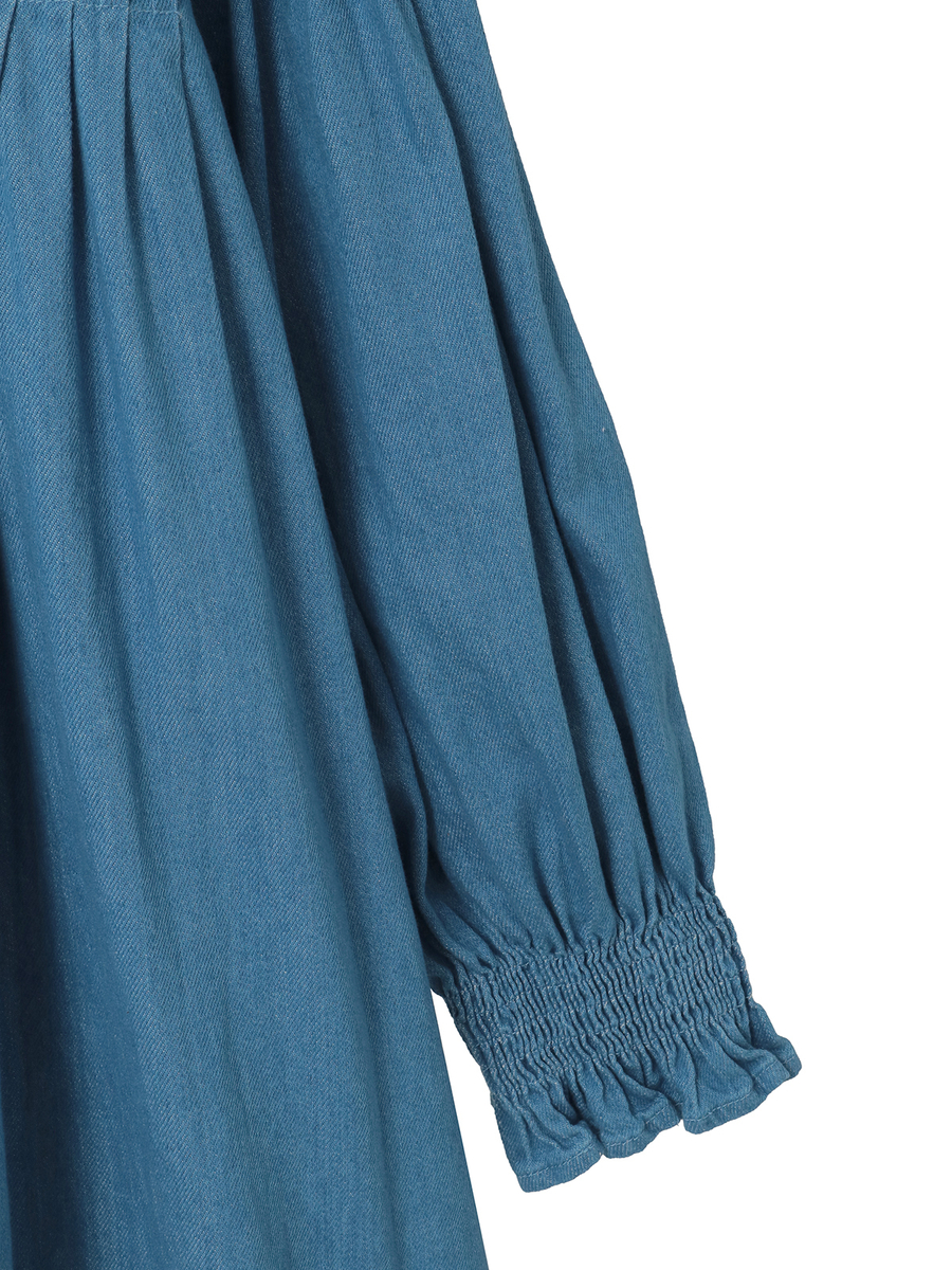 ムラ糸デニムミディワンピース 詳細画像 クロ 4