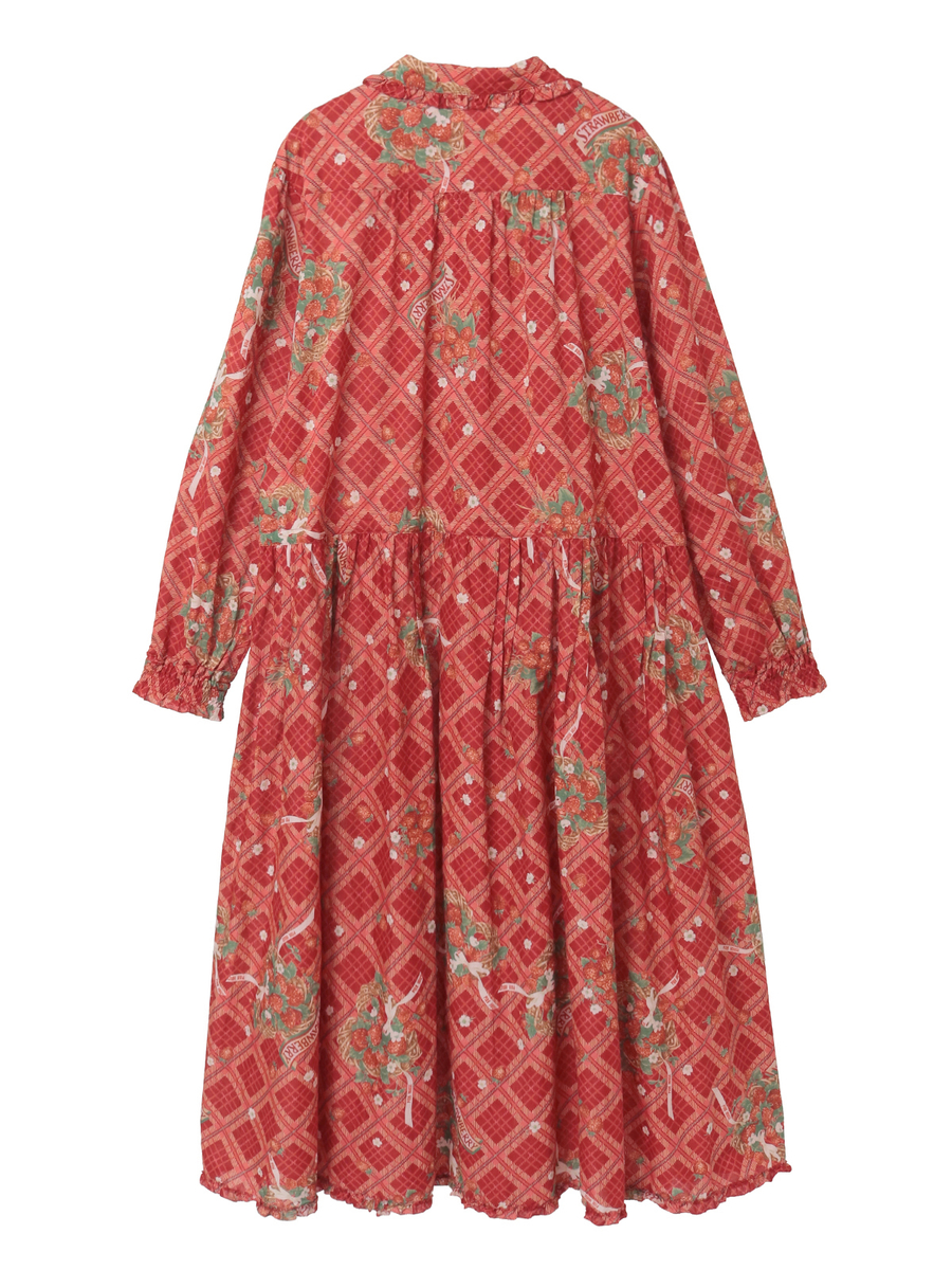 苺リースプリントミディワンピース 詳細画像 シャンパン 2