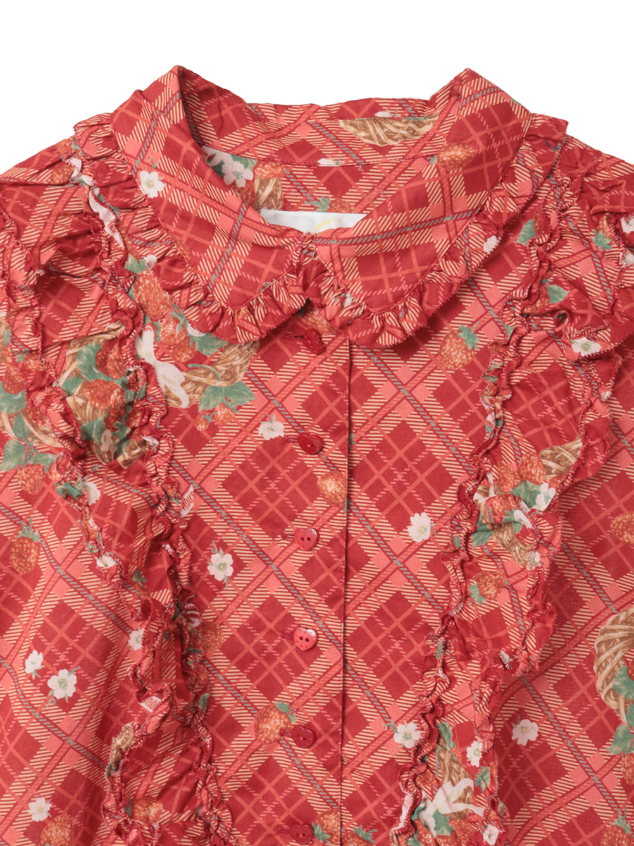 苺リースプリントミディワンピース 詳細画像 シャンパン 3