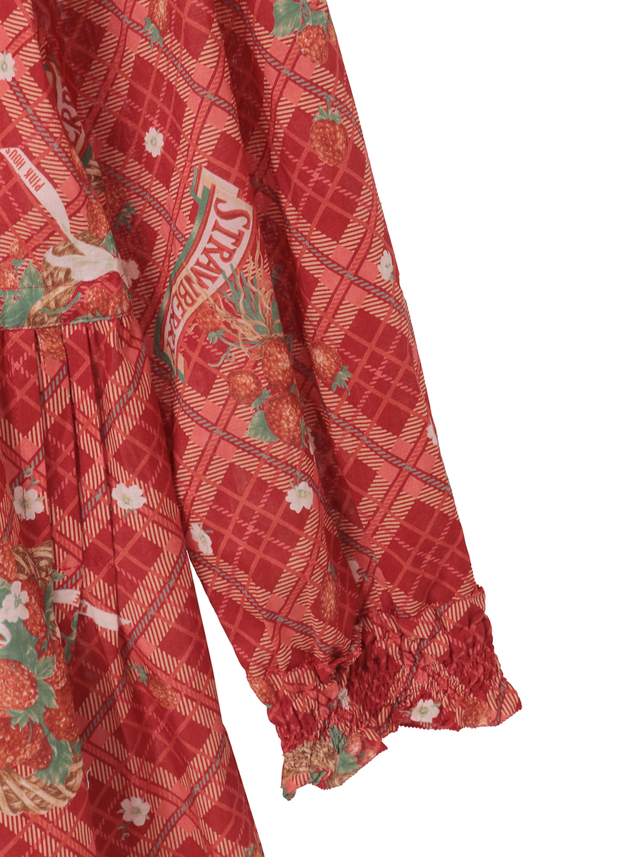 苺リースプリントミディワンピース 詳細画像 シャンパン 4