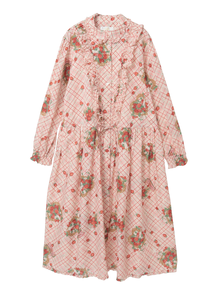 苺リースプリントミディワンピース 詳細画像 シャンパン 1