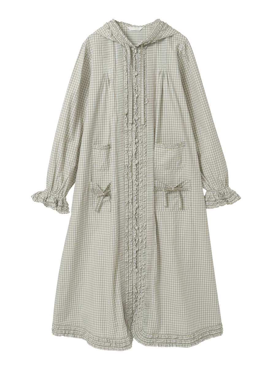 オリジナルチェックフード付きワンピース 詳細画像 ピンク系 1