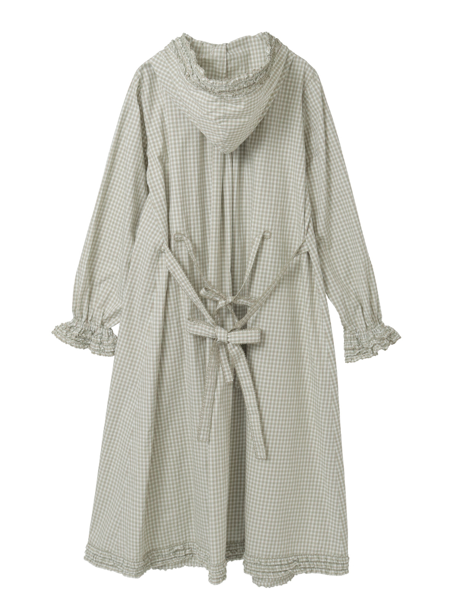 オリジナルチェックフード付きワンピース 詳細画像 ピンク系 2