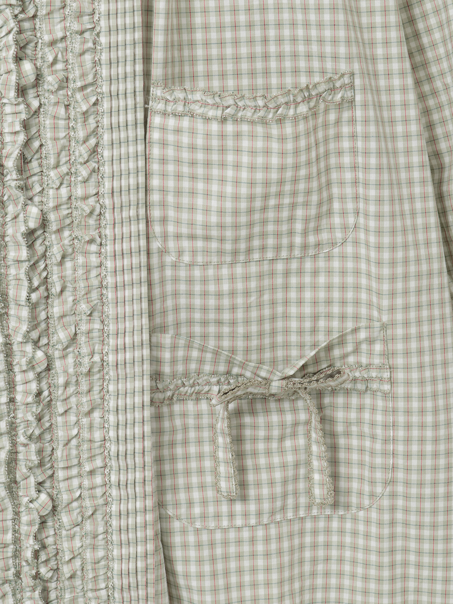 オリジナルチェックフード付きワンピース 詳細画像 ピンク系 6