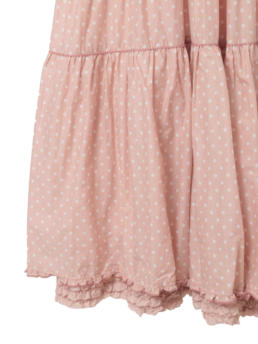 ペチ付きミディワンピース 詳細画像 ピンク&times;シロ 10