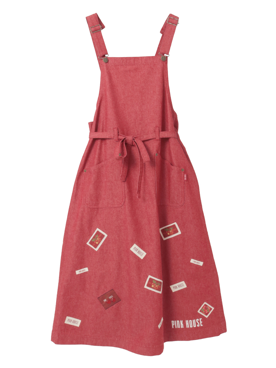 ネームワッペン使いデニムサロペットワンピース｜ピンクハウス