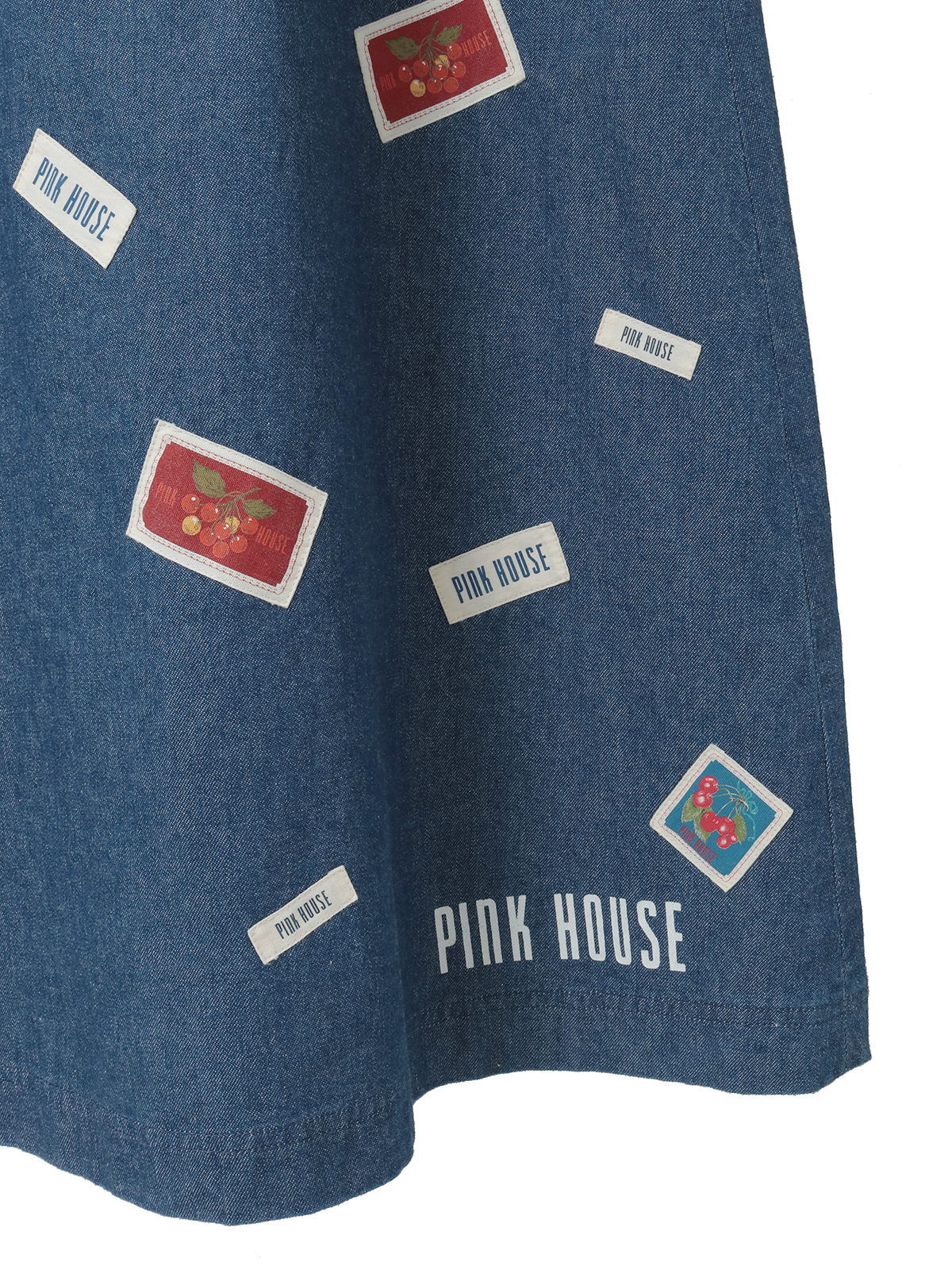 ネームワッペン使いデニムサロペットワンピース｜ピンクハウス