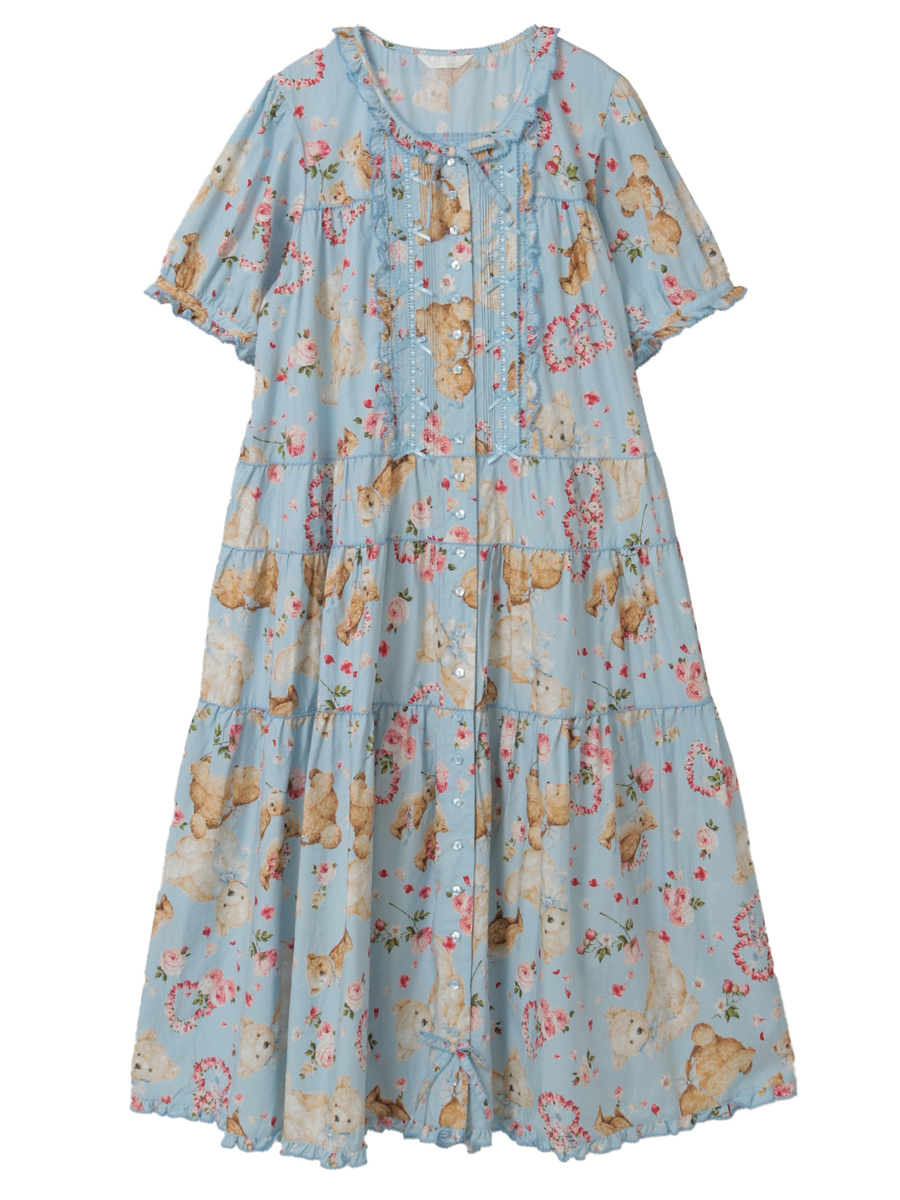 テディローズプリントミディワンピース 詳細画像 ソライロ 1