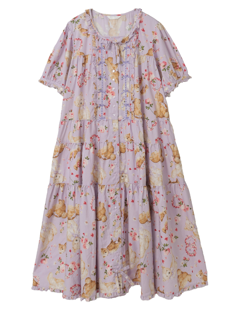 テディローズプリントミディワンピース 詳細画像 ラベンダー 1