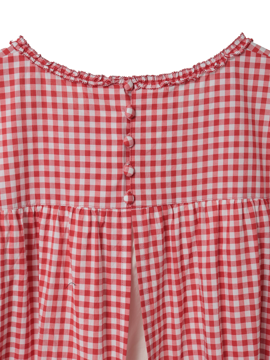 ギンガムチェックレイヤードワンピース 詳細画像 バイオレット 4