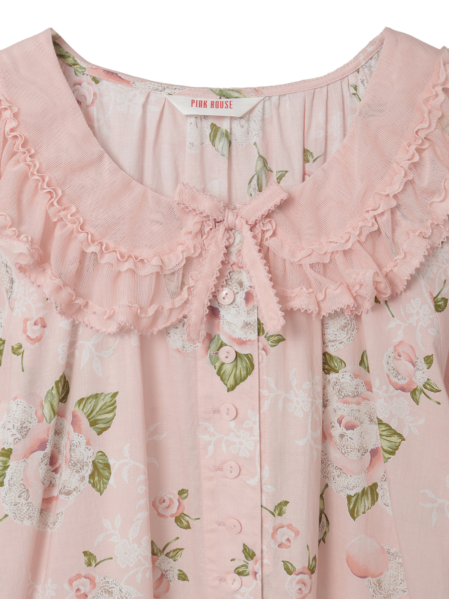 ポワン・ド・ローズプリントミディワンピース 詳細画像 ペールピンク 11