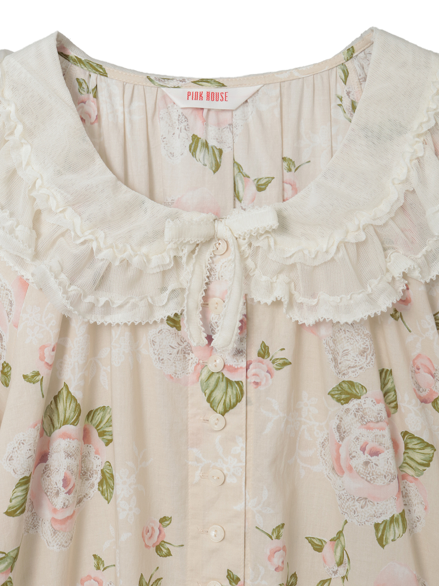 ポワン・ド・ローズプリントミディワンピース 詳細画像 ペールピンク 14