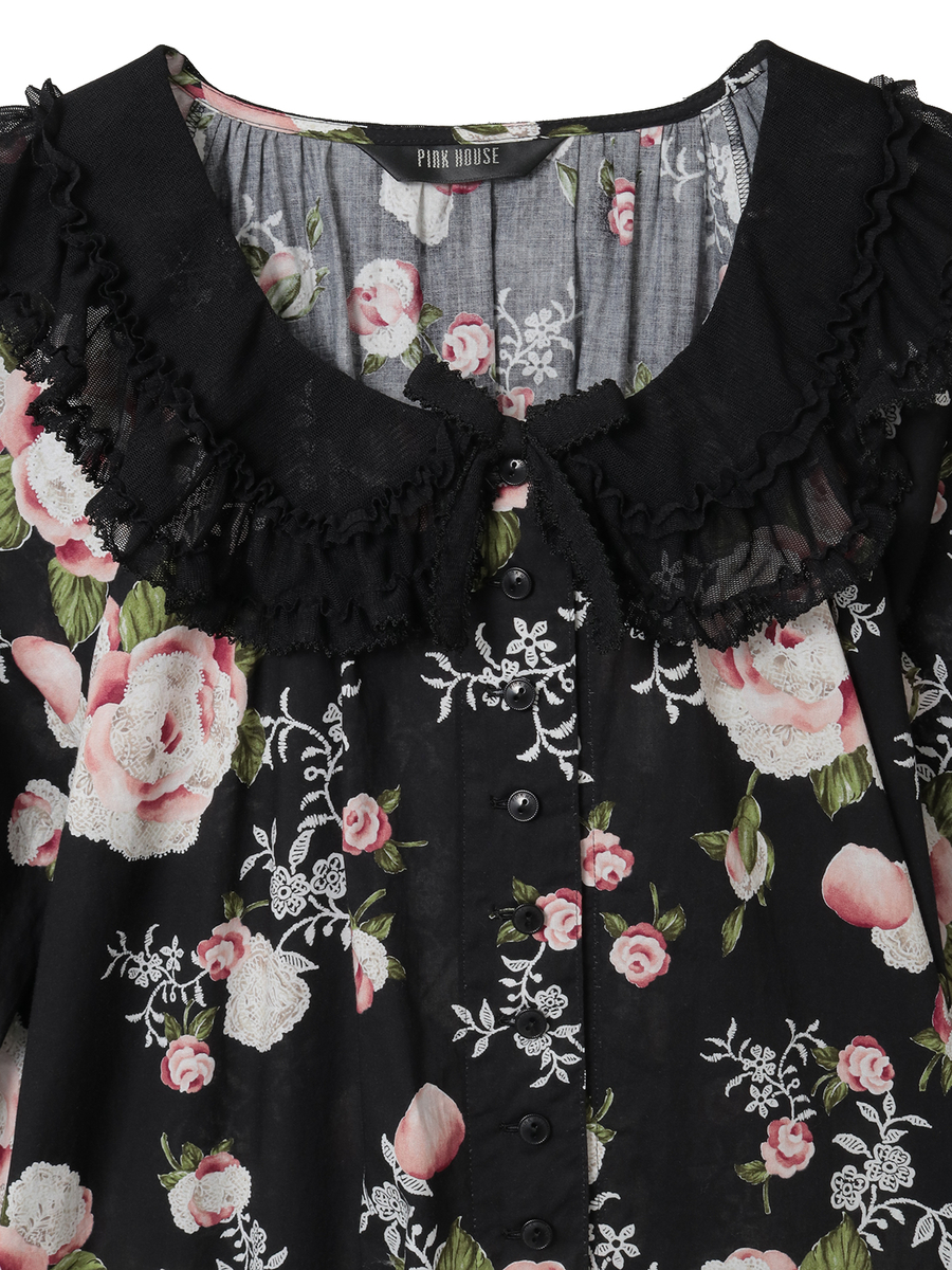 ポワン・ド・ローズプリントミディワンピース 詳細画像 ペールピンク 8