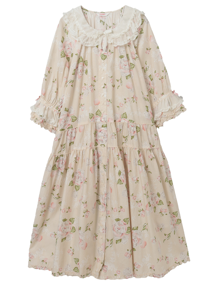 ポワン・ド・ローズプリントミディワンピース 詳細画像 キナリ 1