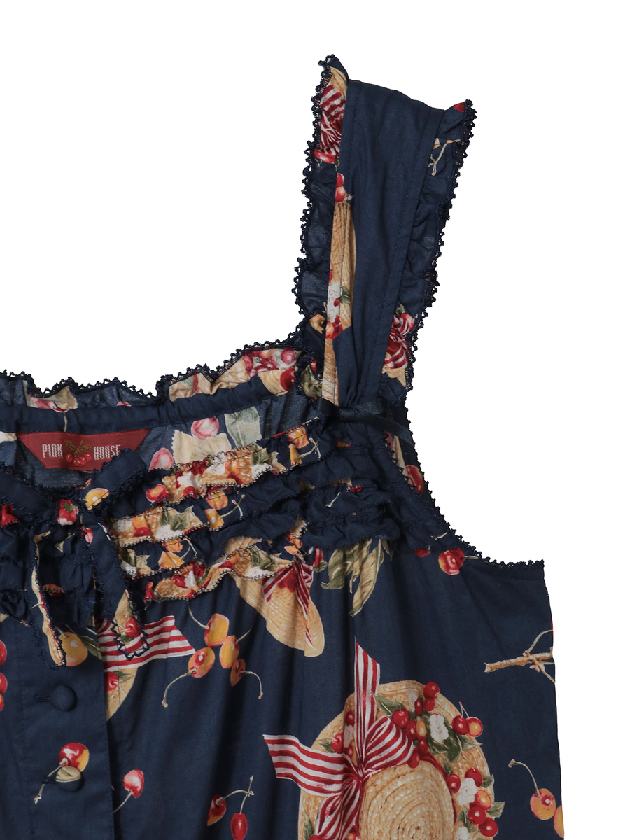 さくらんぼの日曜日プリントノースリーブワンピース 詳細画像 アカ 11