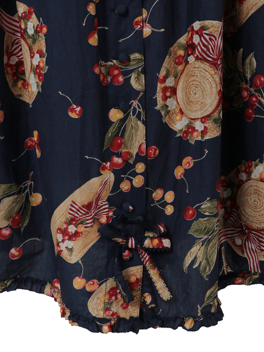 さくらんぼの日曜日プリントノースリーブワンピース 詳細画像 アカ 12