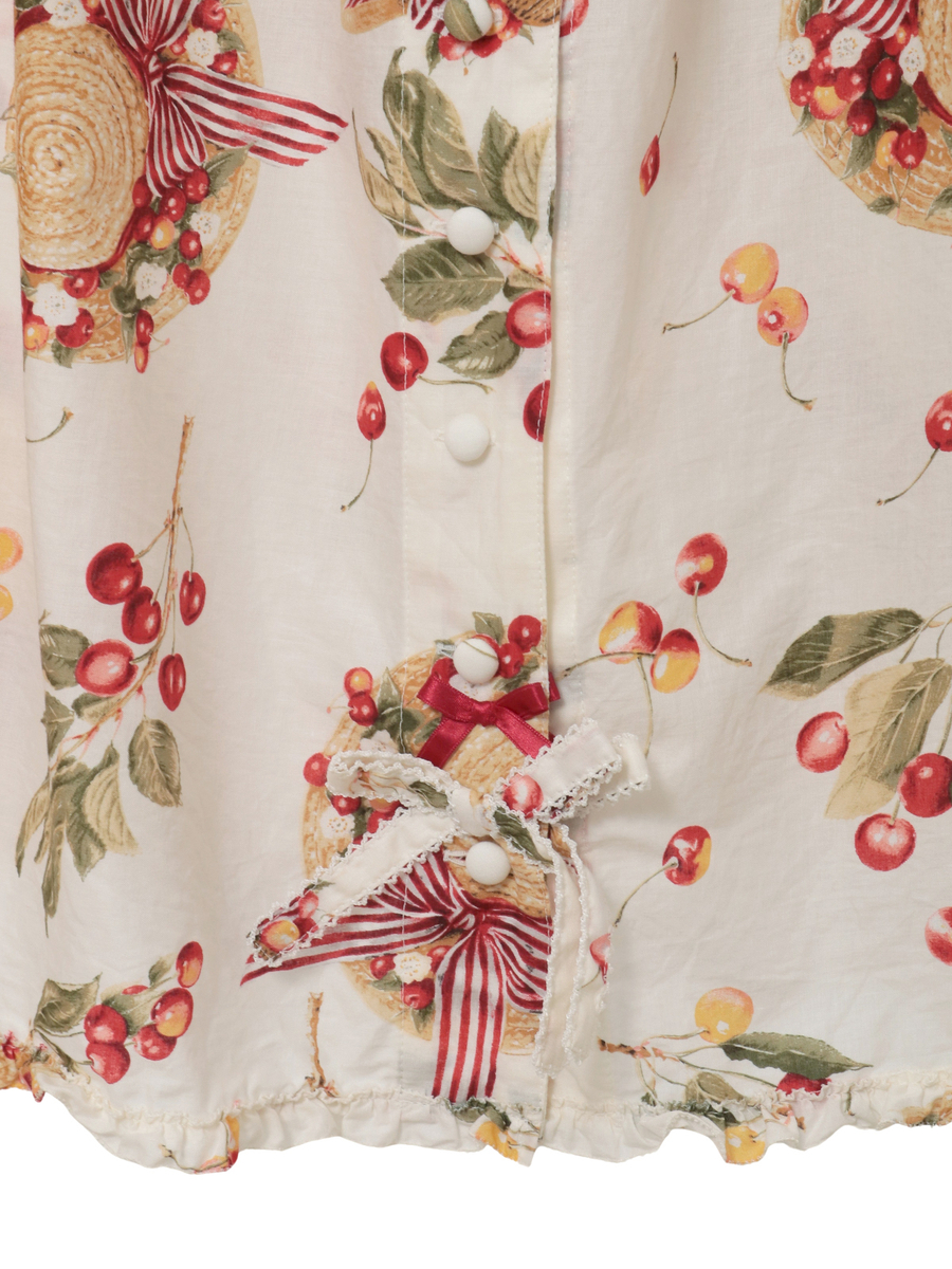 さくらんぼの日曜日プリントノースリーブワンピース 詳細画像 アカ 14