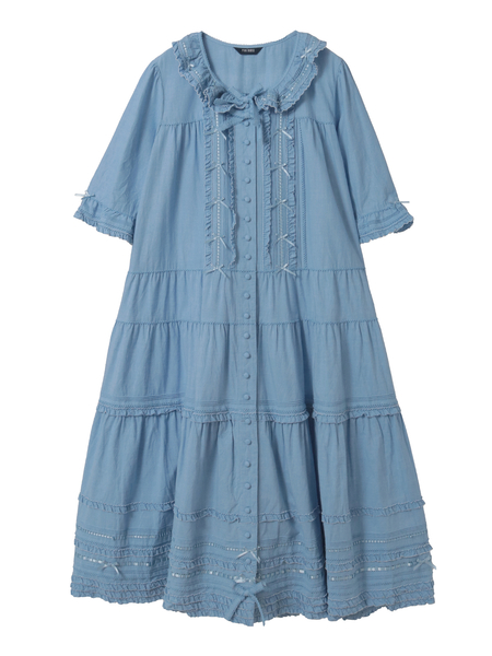 ミニリボンいっぱいティアードワンピース