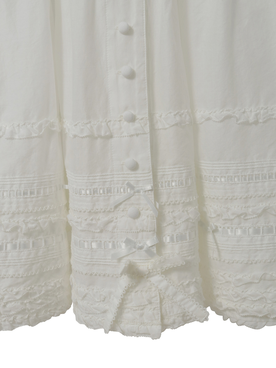 ミニリボンいっぱいティアードワンピース 詳細画像 シロ 11