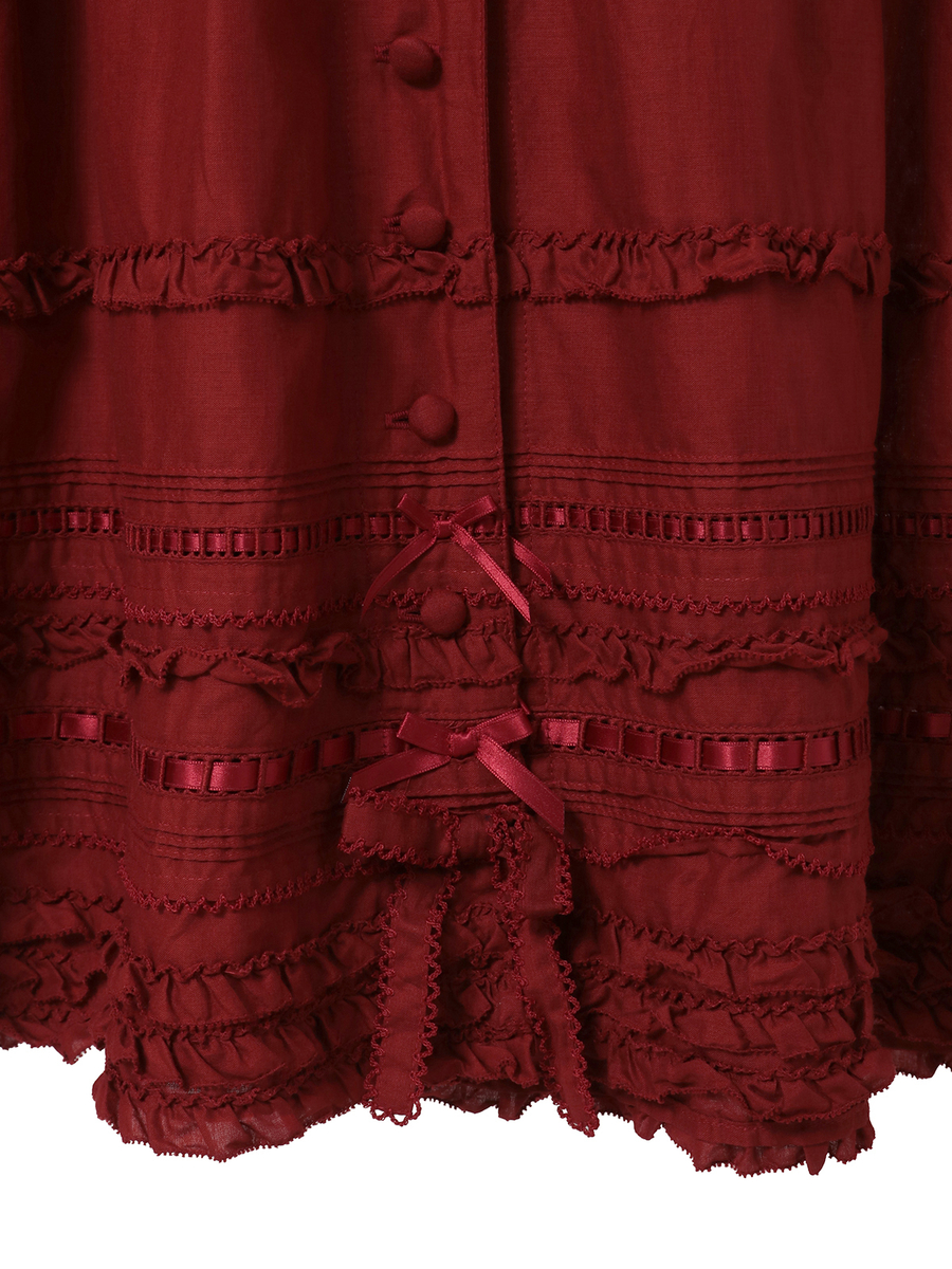 ミニリボンいっぱいティアードワンピース 詳細画像 シロ 13