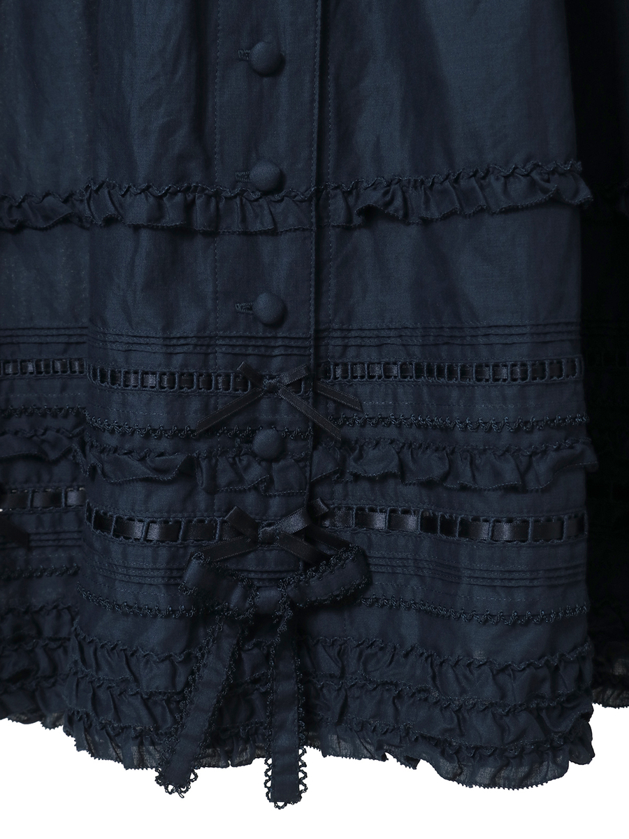 ミニリボンいっぱいティアードワンピース 詳細画像 シロ 17