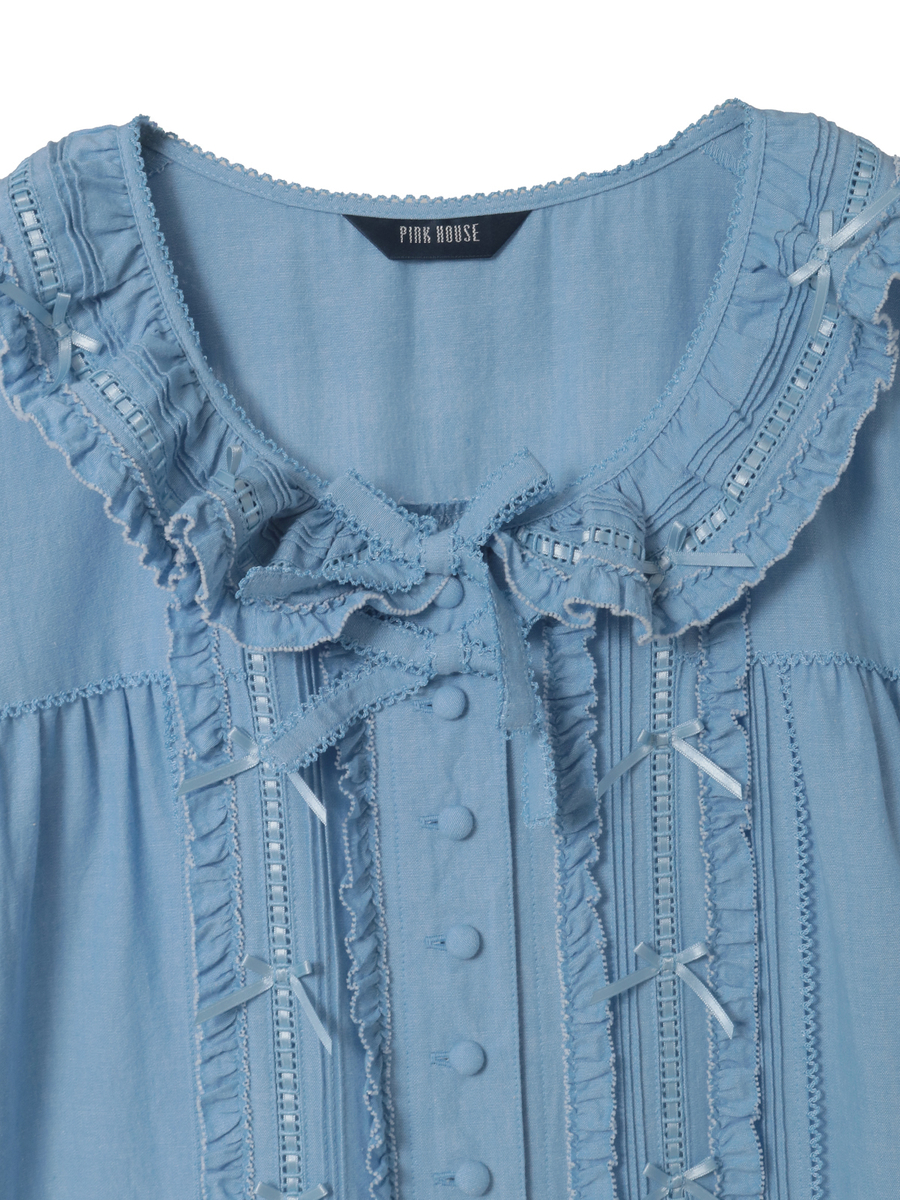 ミニリボンいっぱいティアードワンピース 詳細画像 シロ 3