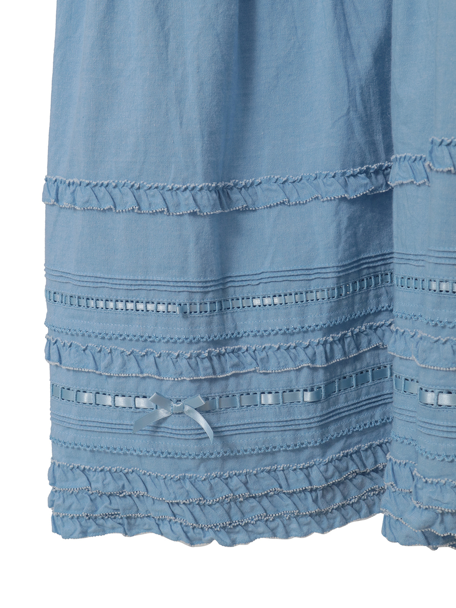 ミニリボンいっぱいティアードワンピース 詳細画像 シロ 5