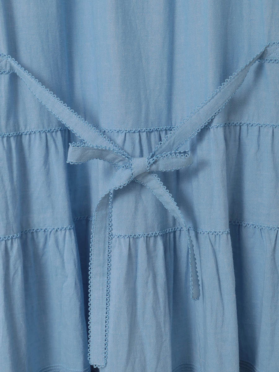 ミニリボンいっぱいティアードワンピース 詳細画像 シロ 7