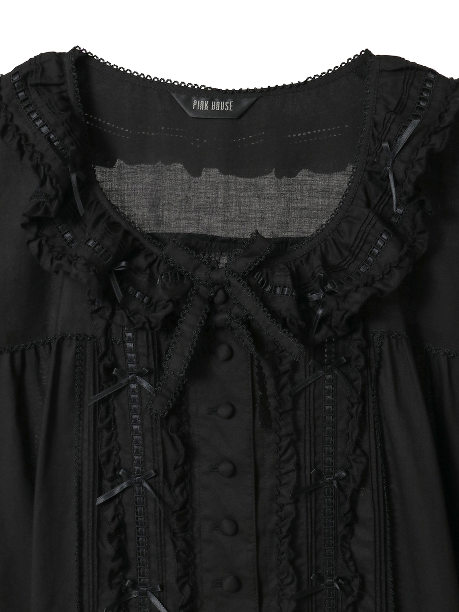 ミニリボンいっぱいティアードワンピース 詳細画像 シロ 8