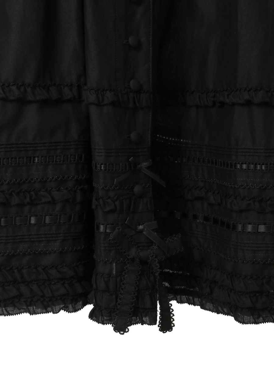 ミニリボンいっぱいティアードワンピース 詳細画像 シロ 9