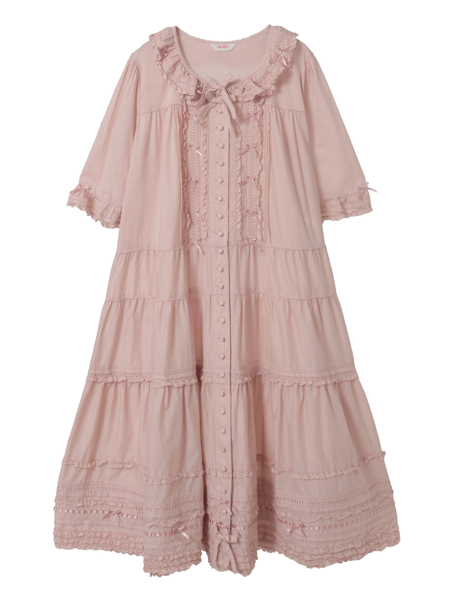 ミニリボンいっぱいティアードワンピース 詳細画像 ピンク 1