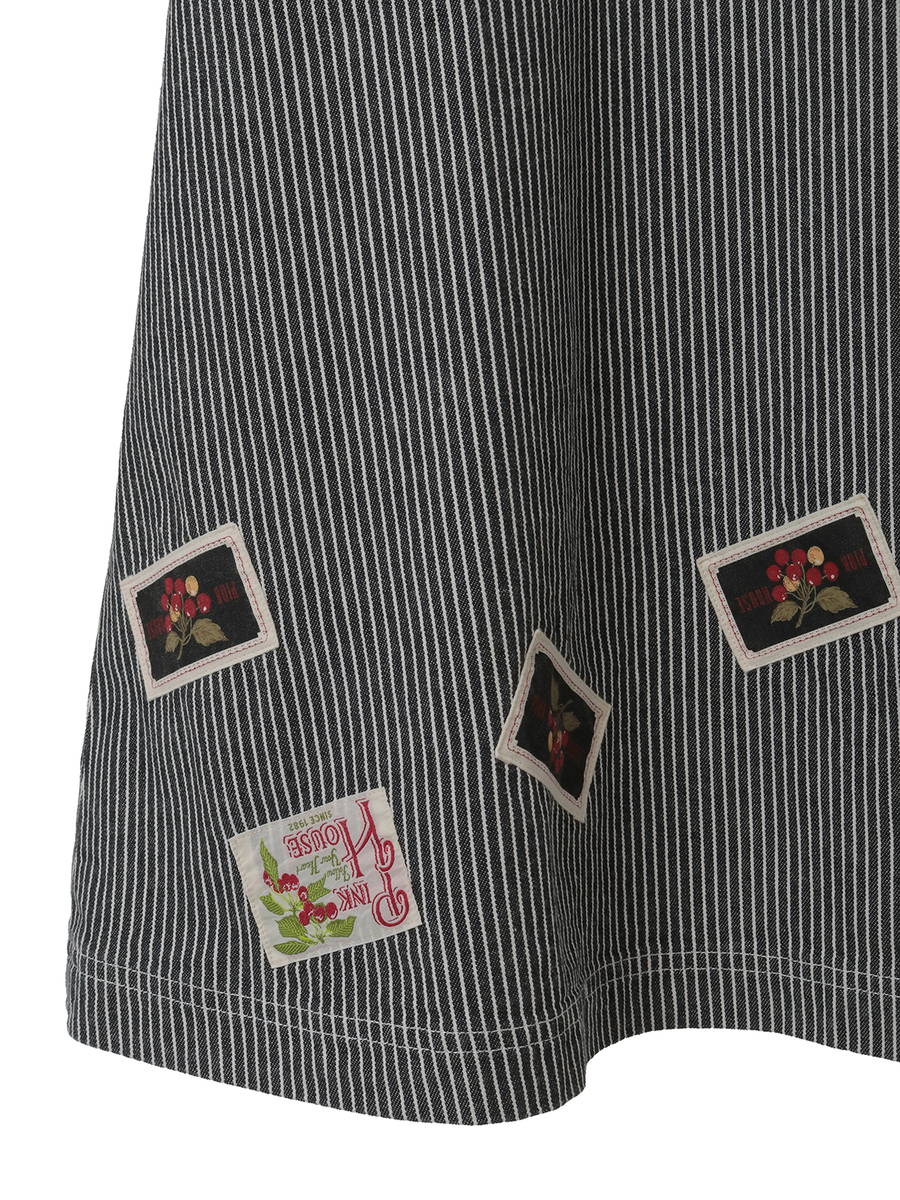 ネームワッペンいっぱいヒッコリージャンパースカート 詳細画像 アカ 10