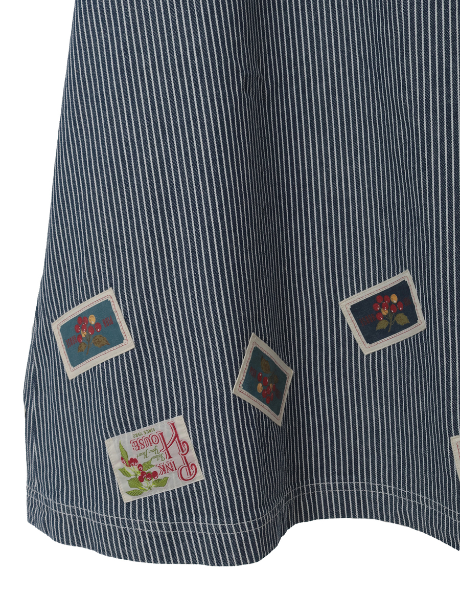 ネームワッペンいっぱいヒッコリージャンパースカート 詳細画像 アカ 12