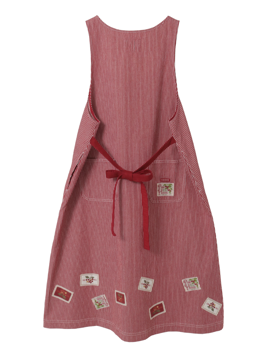 ネームワッペンいっぱいヒッコリージャンパースカート 詳細画像 アカ 2