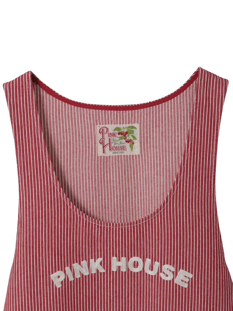 ネームワッペンいっぱいヒッコリージャンパースカート 詳細画像 アカ 3