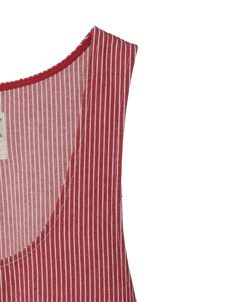 ネームワッペンいっぱいヒッコリージャンパースカート 詳細画像 アカ 4