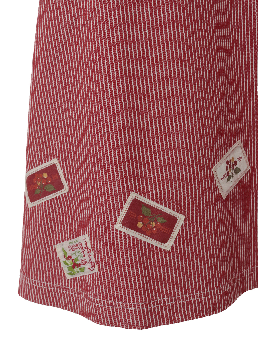 ネームワッペンいっぱいヒッコリージャンパースカート 詳細画像 アカ 5